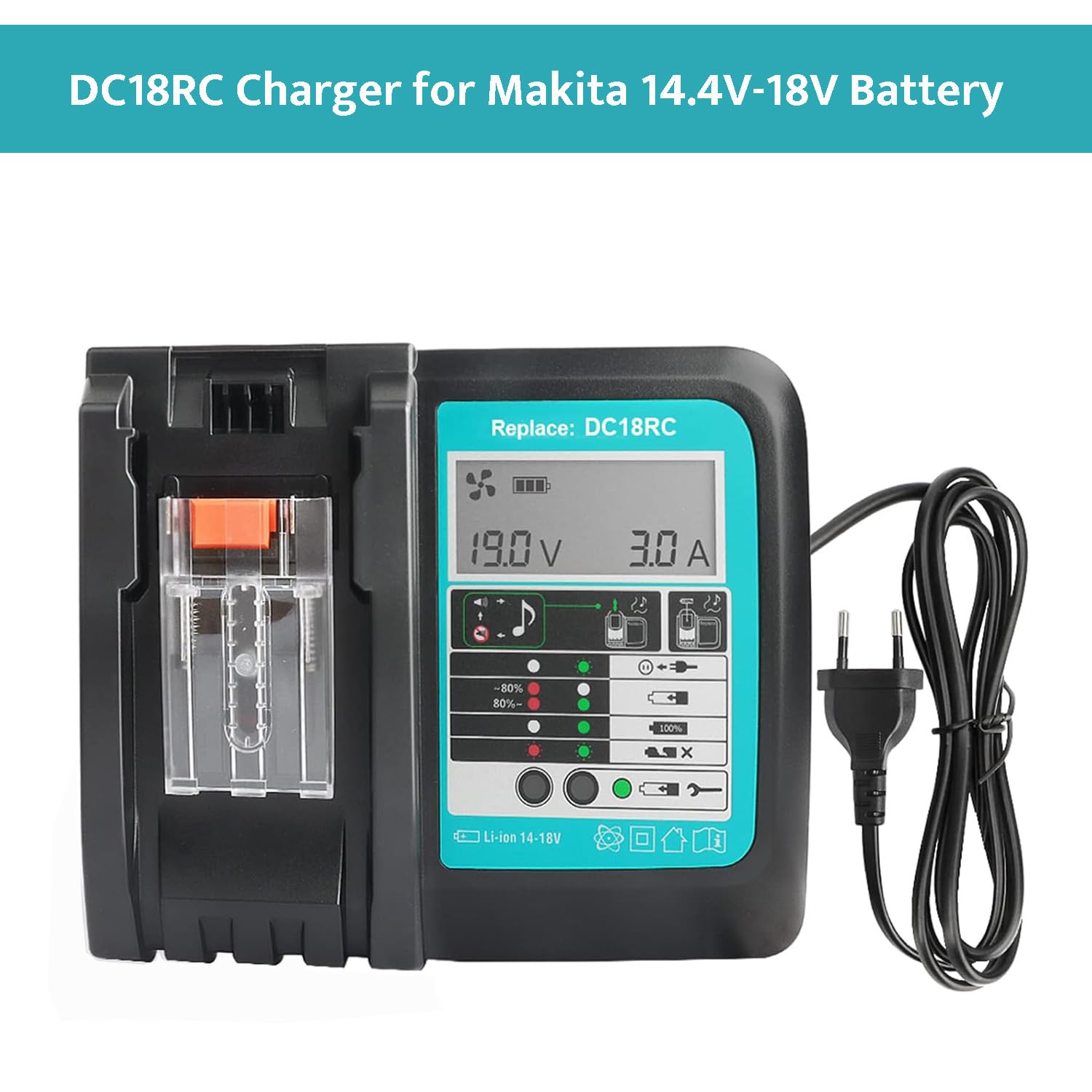 2 unidades BL1850B 18V 5Ah Compatible con MA-Kita 18V Batería con cargador para BL1860B BL1850B BL1850 BL1840 BL1830, DC18RD DC18RC DC18SF DC18RA DC18RF Cargador rápido