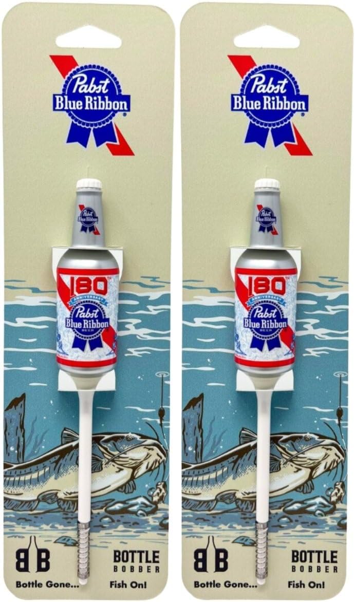Pabst Blue Ribbon Fishing Bobbers – Perfect Father's Day & Birthday Gift for Dad – Authentic American Heritage Beer Bottle Floats – Classic Fishing Gifts for Men