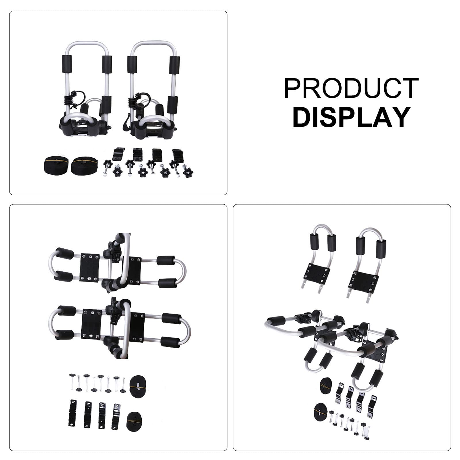 Portaequipajes plegable para kayak, barco, kayak, canoa, portaequipajes de techo plegable bilateral estilo J, soporte doble ligero para kayak, soporte de techo para tabla de esquí en coche, camión y