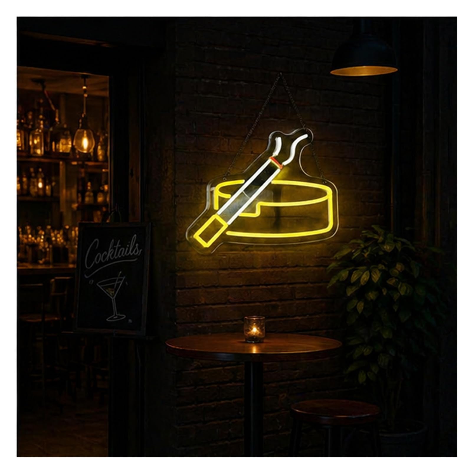 Wiszące neony artystyczne Papieros I Popielniczka Neon Na Dekoracje Ścienne Możliwość Przyciemniania Światła LED Do Pokoju Party Bar Club Sypialnia Lampa Do Strefy 40cm×30cm