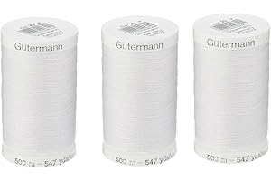 Gutermann Sew-All Thread, 3-Pack (Black and White), 547 Yards Each