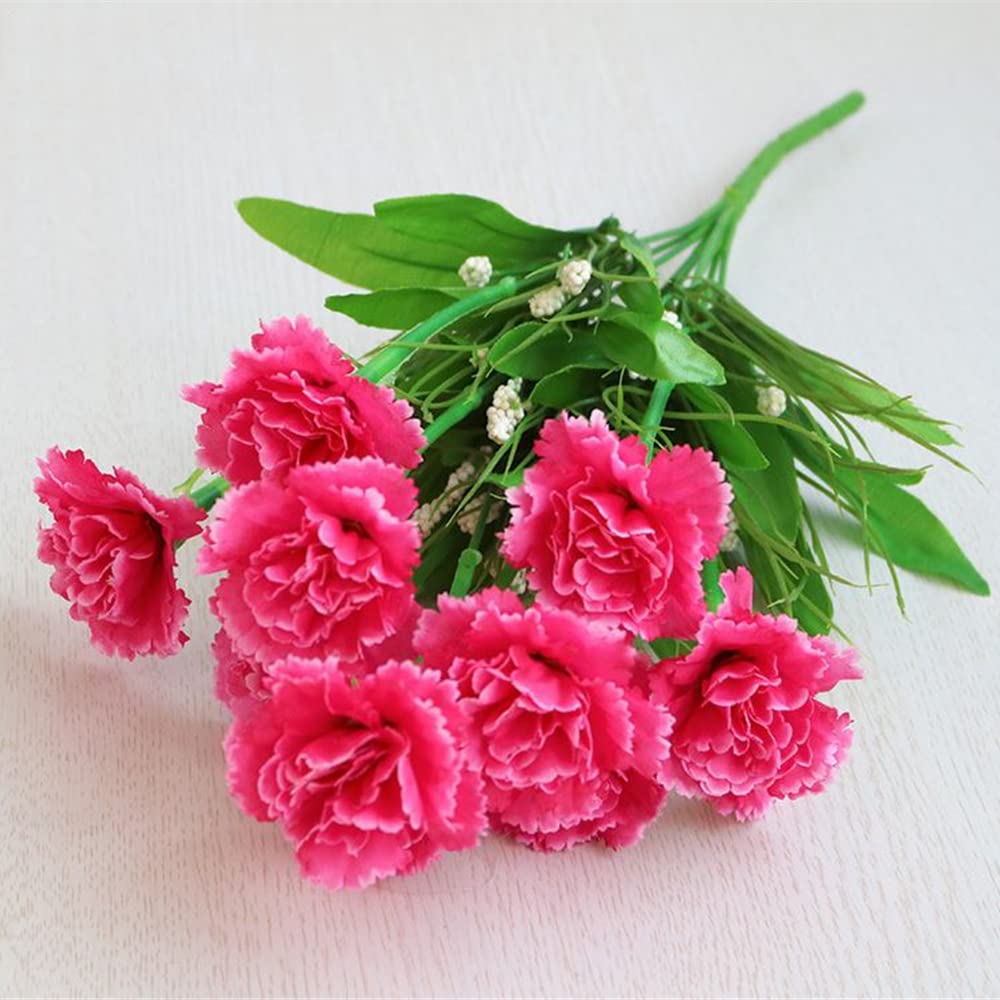 Corkwaw 40 Heads Artificial Carnations,Silk Hydrangea Bouquet Decoration Plastic Plant Suitable for Photo Props Family Party Home Decoration Bridal Wedding Bouquet Decoration (Purple) - Image 4