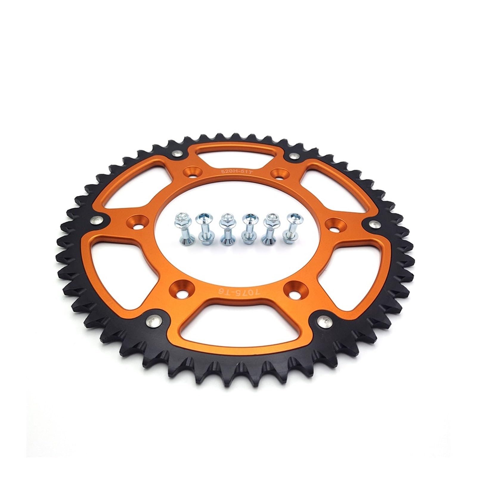 Motorrad Hinteres Kettenrad 51T 52T Hinten Kettenrad 520 Kette Kettenblatt Bremsscheibe Trommel Platte Fit Für KTM EXC HUSQVARNA GASGAS Motorrad Kettenrad(52T Sprocket)