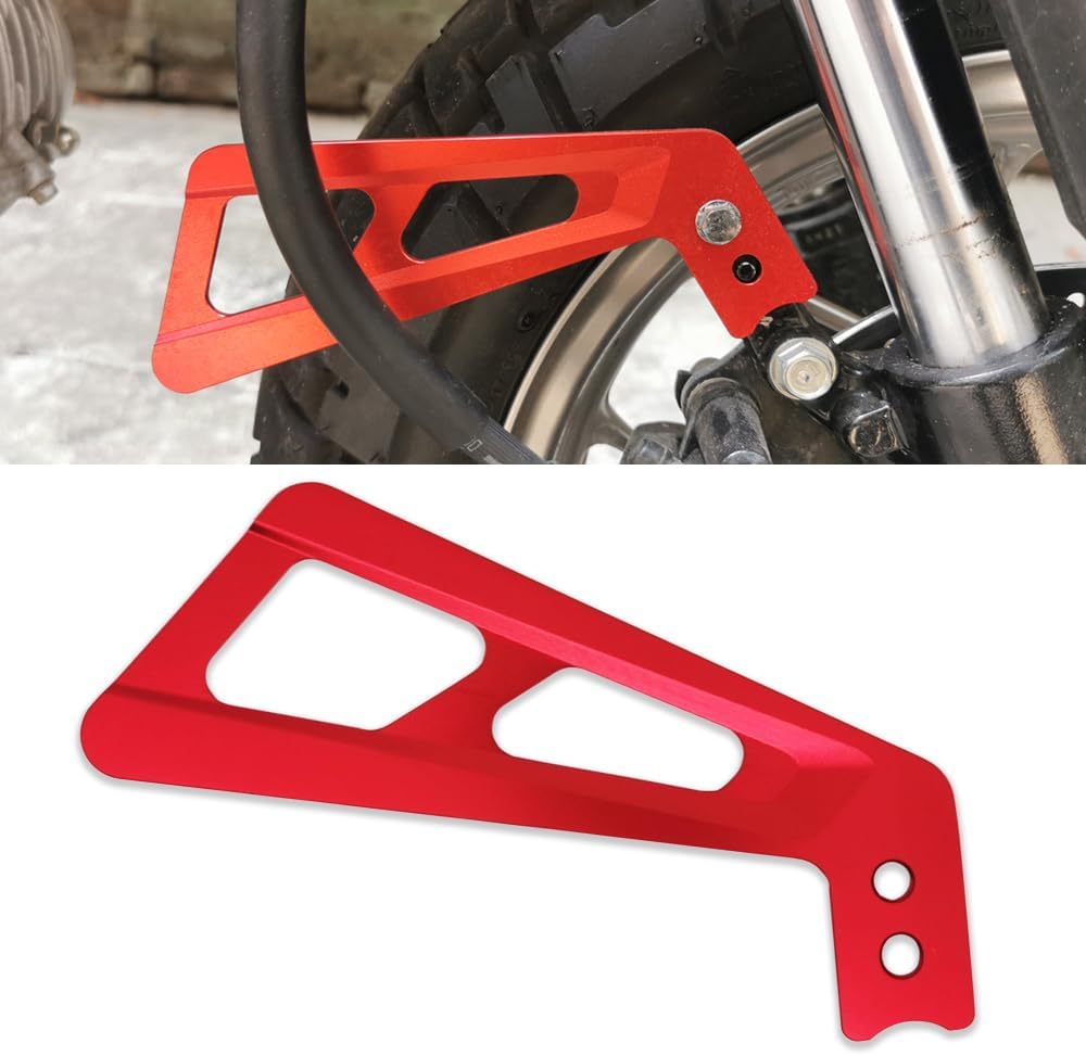 Aluminum Front Brake Line Protector Compatible with Honda Monkey 125 All Models Red