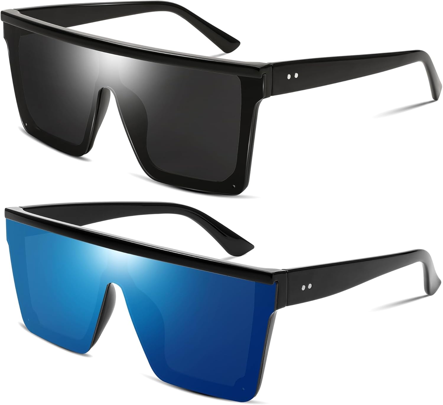 FEISEDY Oversized Sunglasses Mens Womens Flat Top Square Trendy Visor Shades UV400 B2470