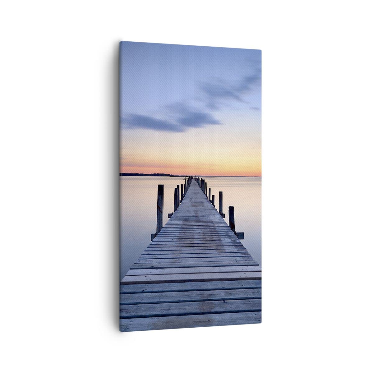 Lienzos decorativos 55x100cm Cuadro Sobre Lienzo Moderno Vertical Puesta del sol lago agua puente Grande Dormitorio Cuadros Pared Imágenes Cuadros Decoracion Salon Wall Art Prints Decor PA55x100-2508