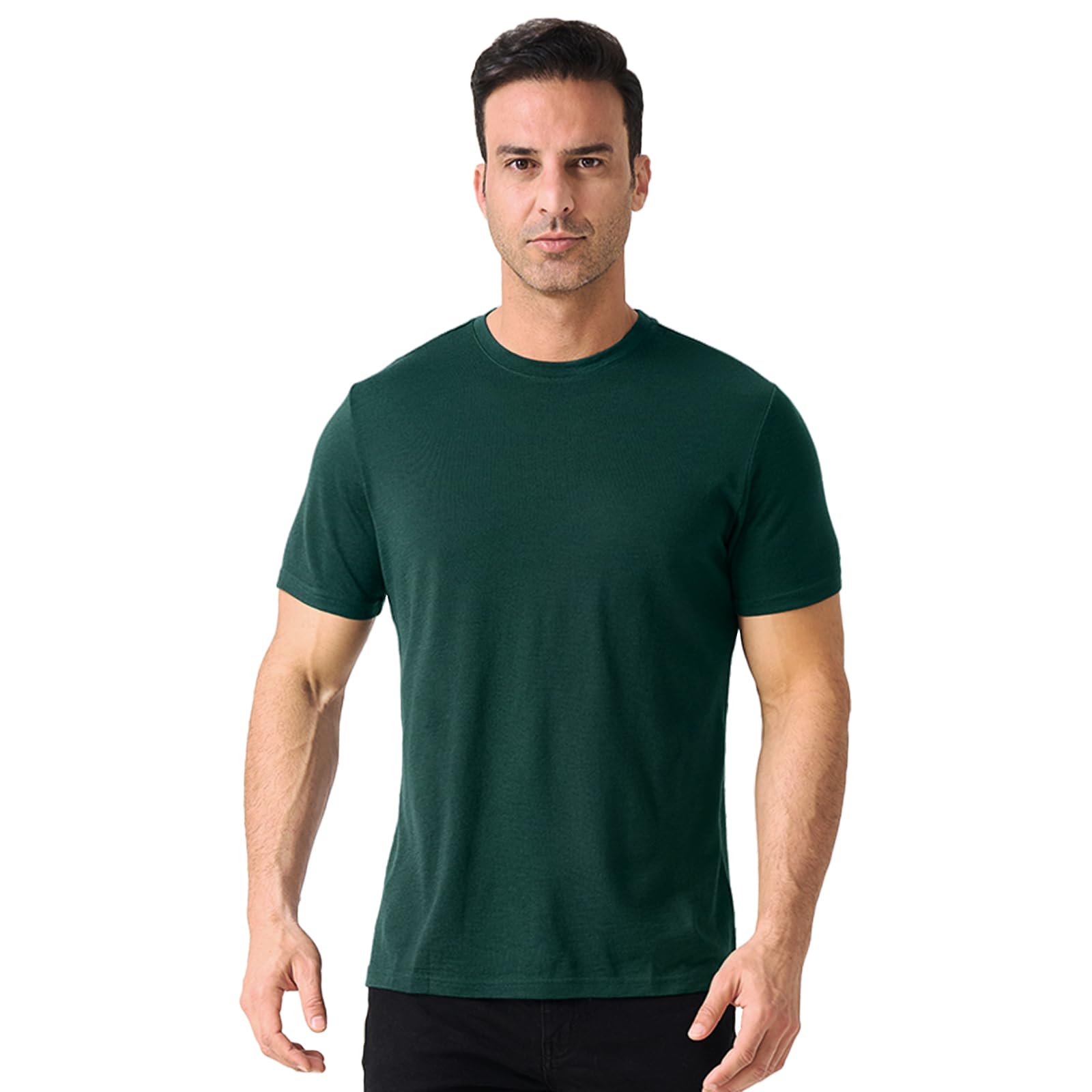 Merino Protect 100% Laine Merinos T-Shirt Homme Odeur Résistance sous Vetement Léger Randonnée Voyage Tee Shirt Doux Tshirt