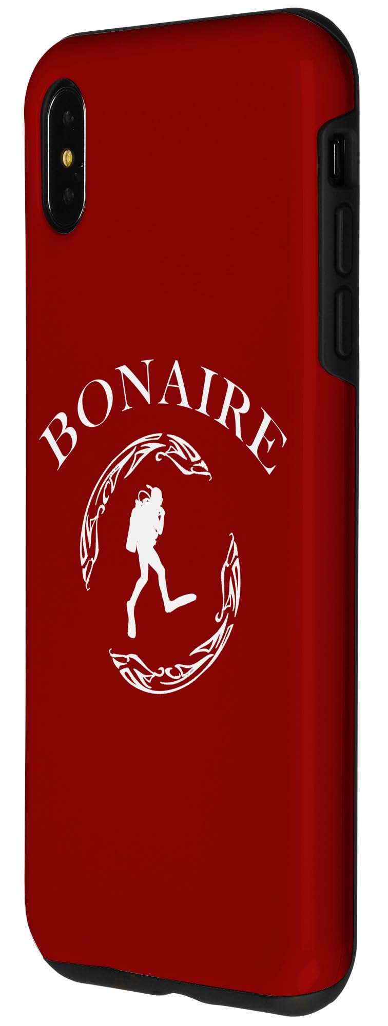 iPhone XS Max Vintage Tribal Bonaire Scuba Diver Case - Image 2