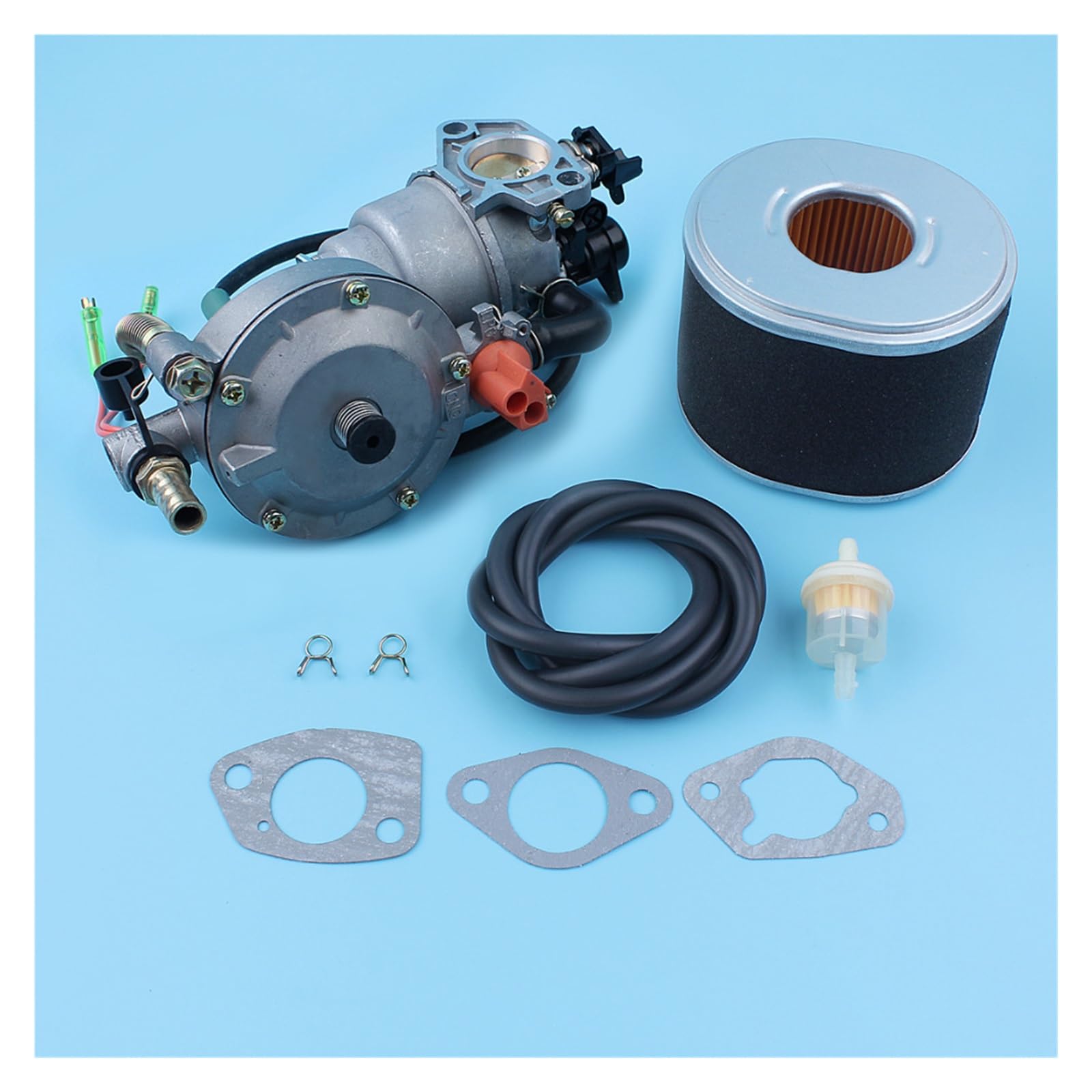Kit de conversión carburador combustible dual estrangulador automático for GX390 13HP 188F 4.5KW-8KW generador LPG/CNG/filtro aire gasolina