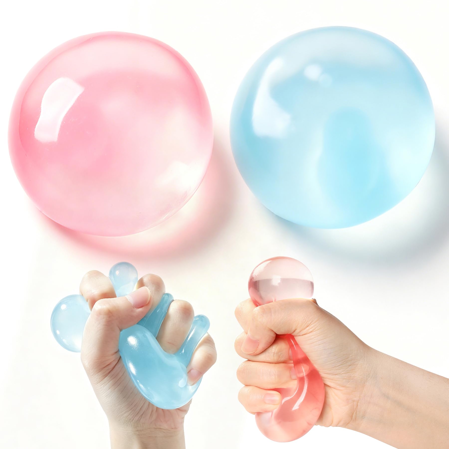 Photo 1 of 2 PCS Coconut Oil Squishy Balls - Blue/Pink