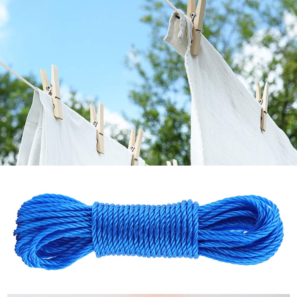 10m Nylon Garden Rope for Gardening, Camping, Clothesline, DIY Hand Decoration, Climbing Traction Strapping (Blue)