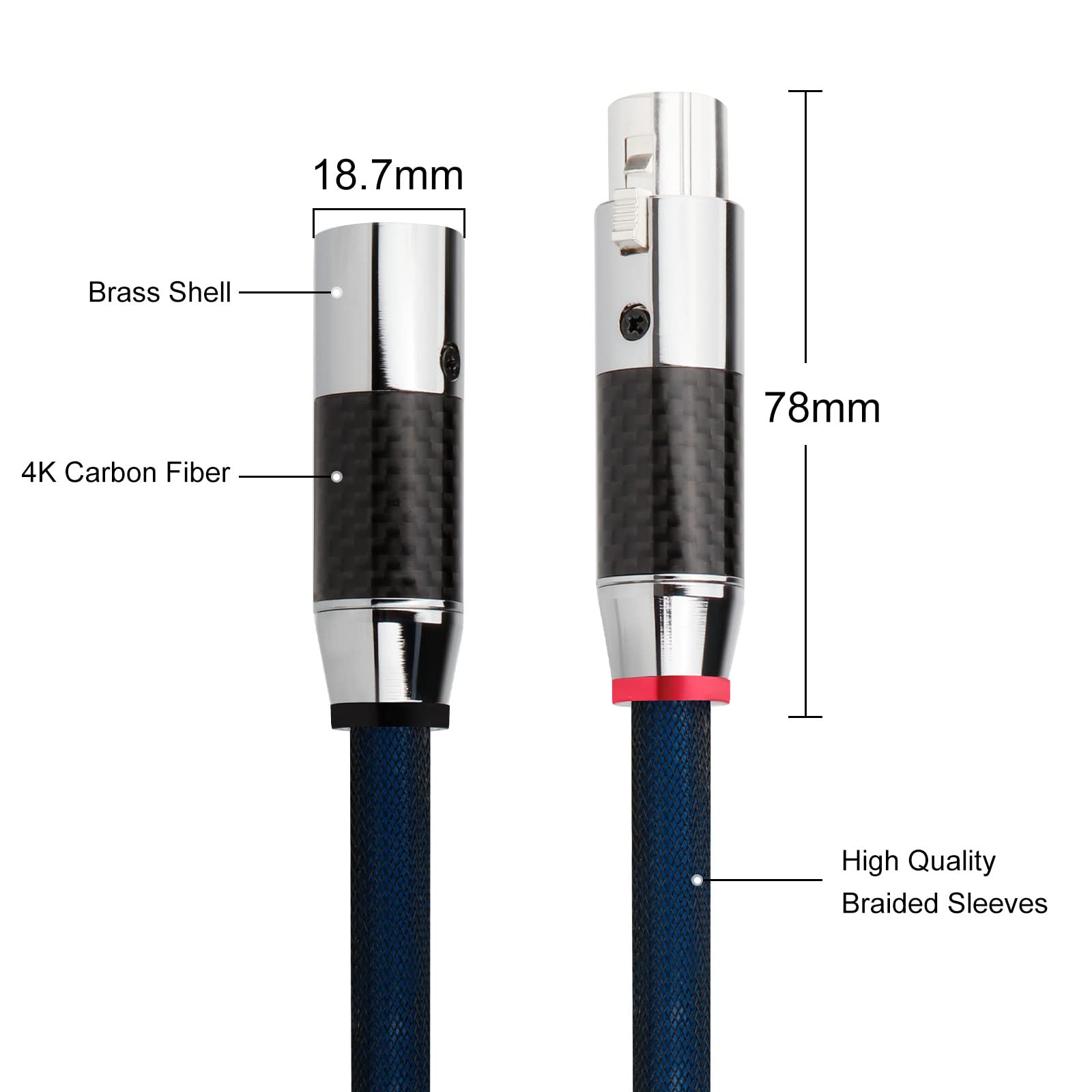 Monosaudio Câble d'interconnexion audio équilibré Hi-Fi audio 3 broches XLR femelle vers XLR mâle 1,5 m