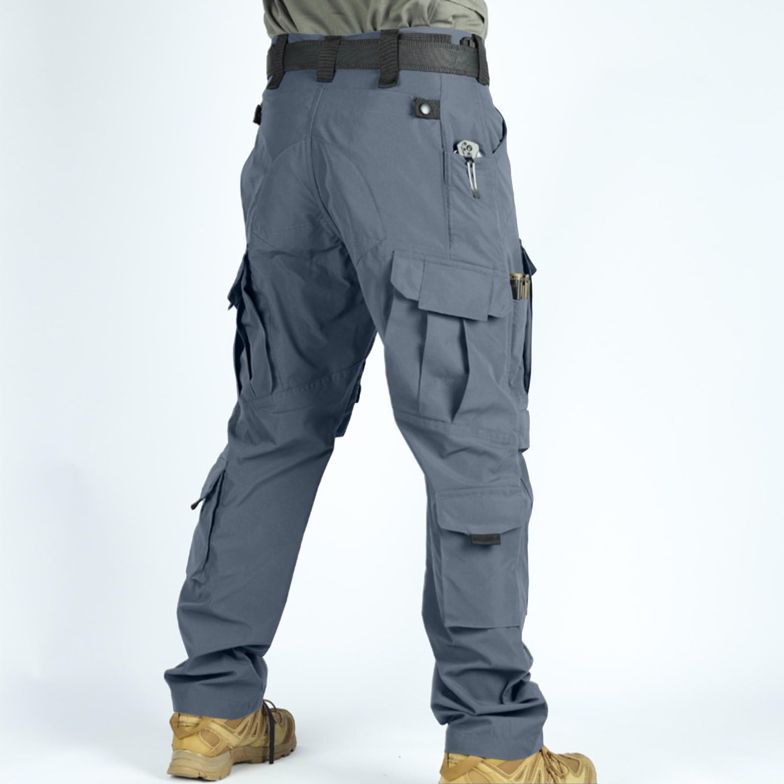 Generisch Pantalones cargo para hombre 3XL elásticos: pantalones de trabajo con múltiples bolsillos, pantalones de exterior, resistentes a la abrasión, pantalones de senderismo de pierna recta