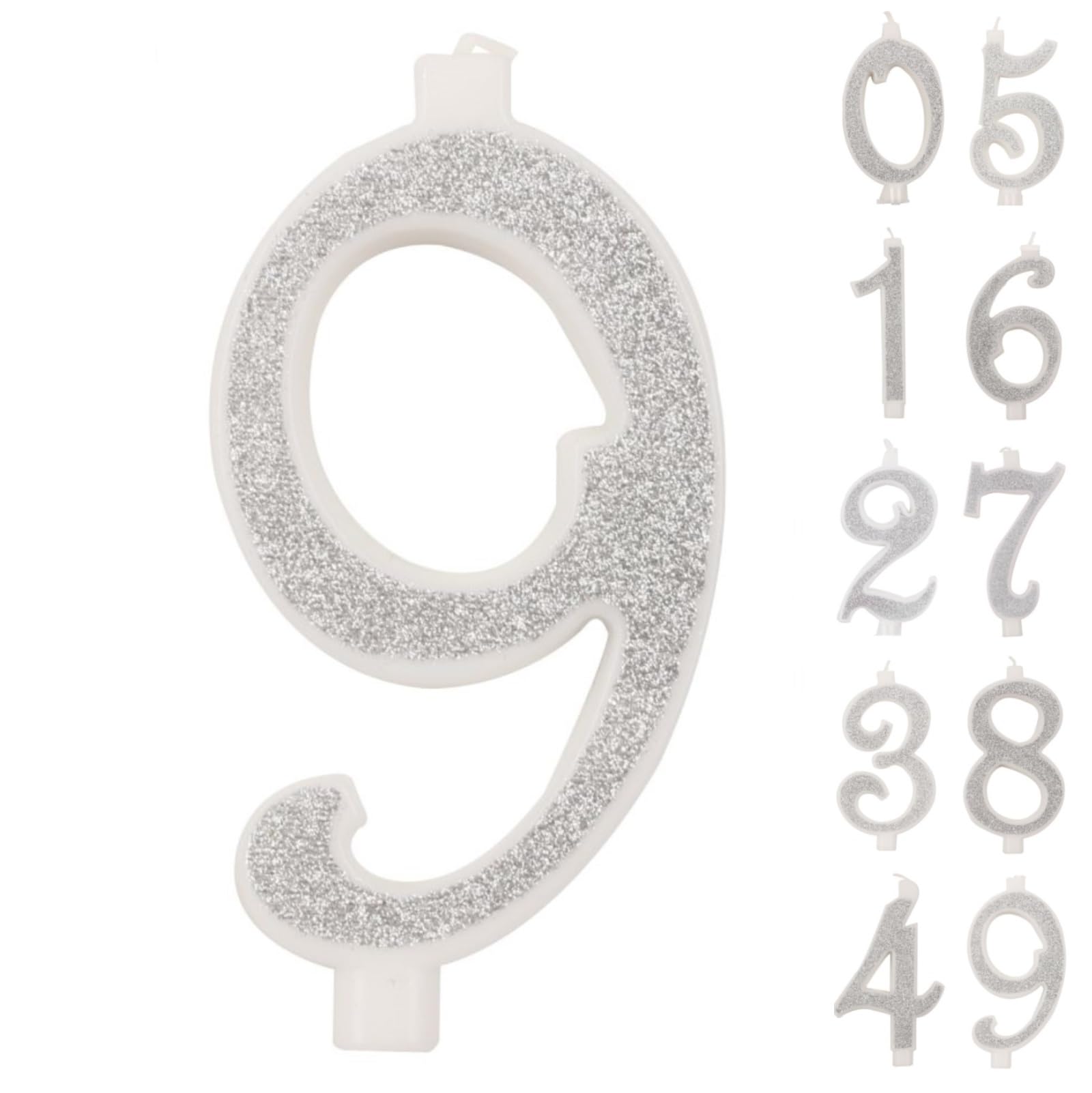 Grande Bougie 10CM, Bougie Chiffre D'anniversaire Numéro 9,3D