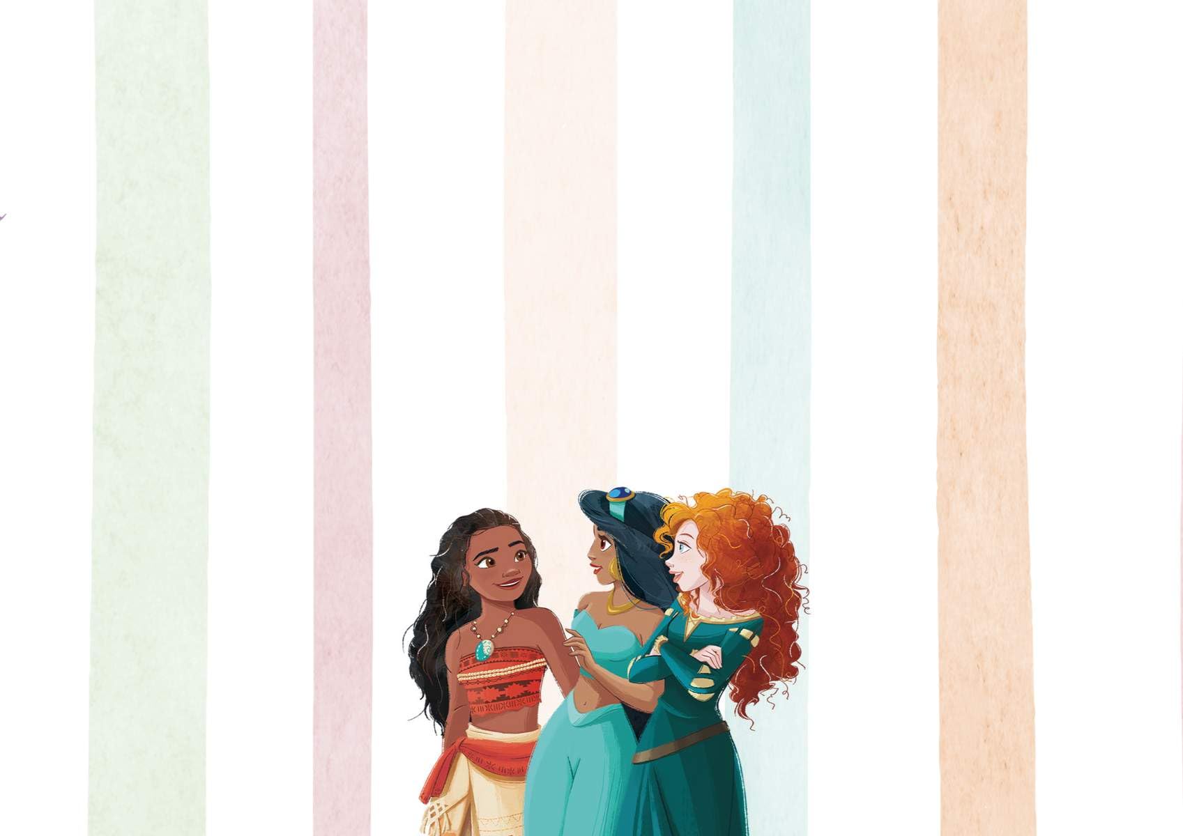 Disney Princesses Charmix - Papel pintado (212 x 250 cm, 1 rollo de 4 paneles)