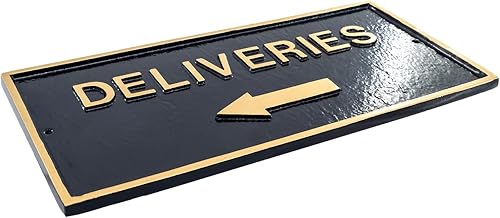 Miniatura 2 de Montague Metal Products - Entrega con placa de declaración de flecha izquierda - Placa de pared o césped - Resistente a los rayos UV - Aluminio