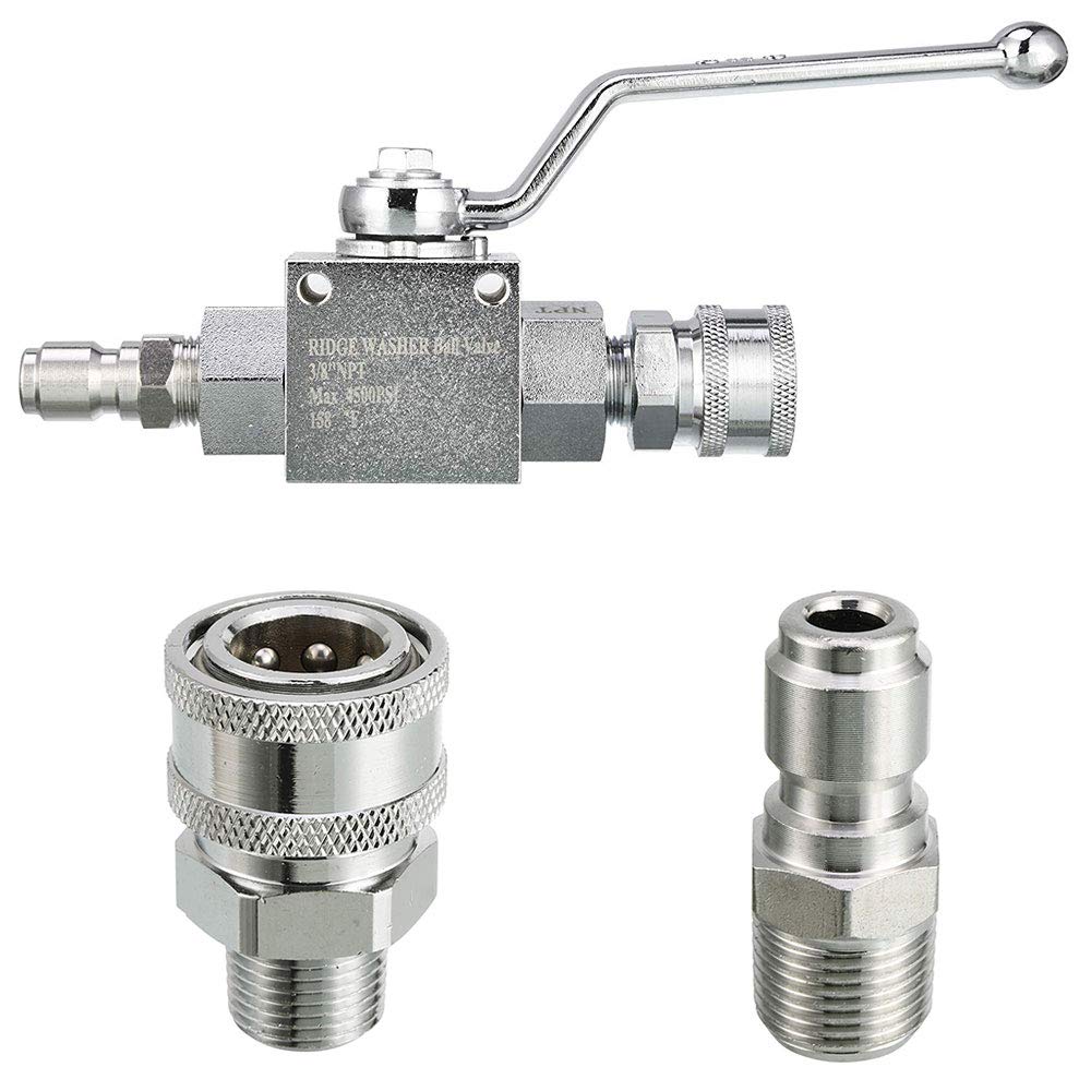 Set valvola a sfera ad alta pressione per tubo ad alta pressione, attacco rapido 3/8", 4500 PSI