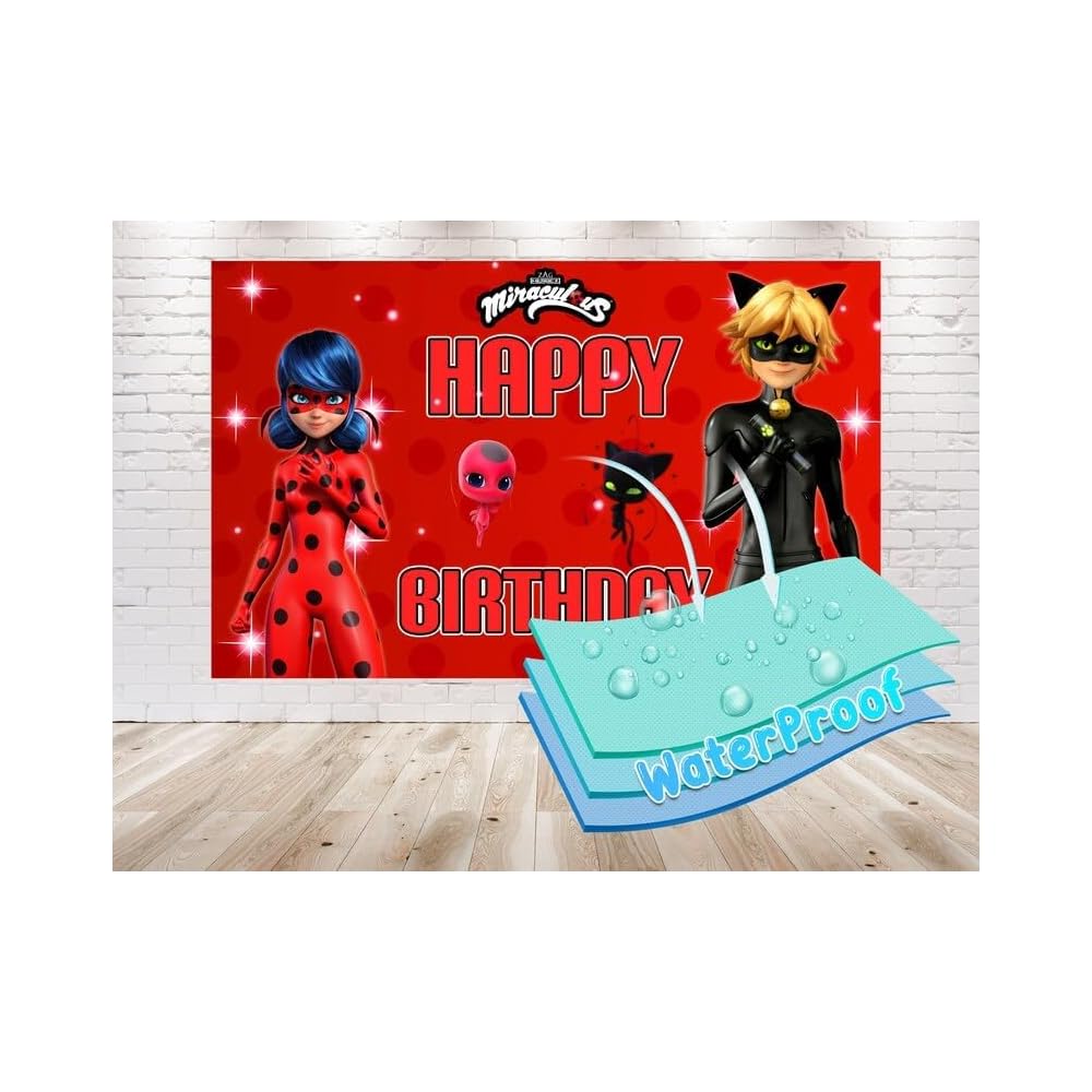 5x3 FT Miraculous Ladybug Backdrop for Birthday Nepal | Ubuy