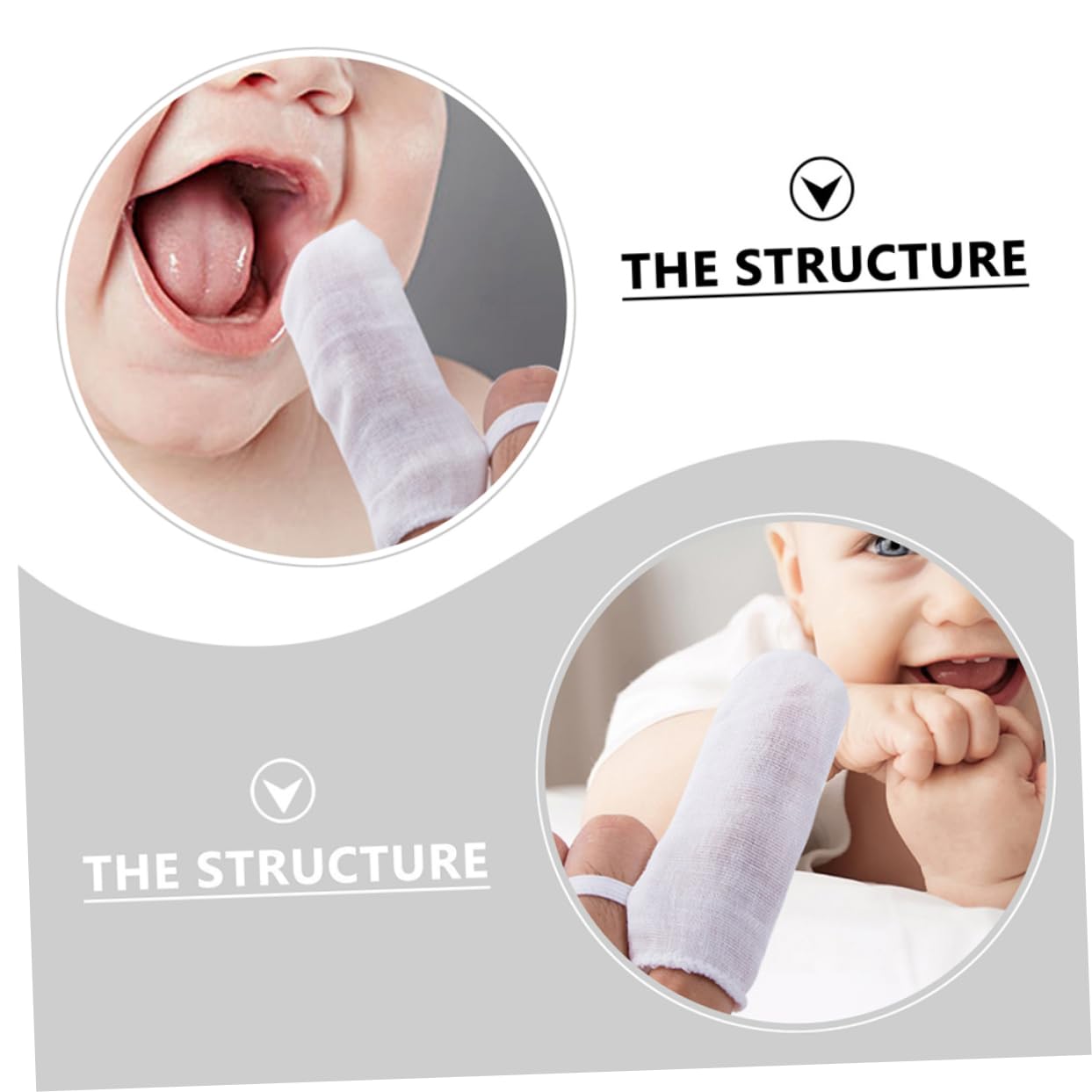 3sets Spazzolini Finger Per Spazzole Per Orale e Morbide Facile Utilizzare Regolabili Per Gengive e Latte