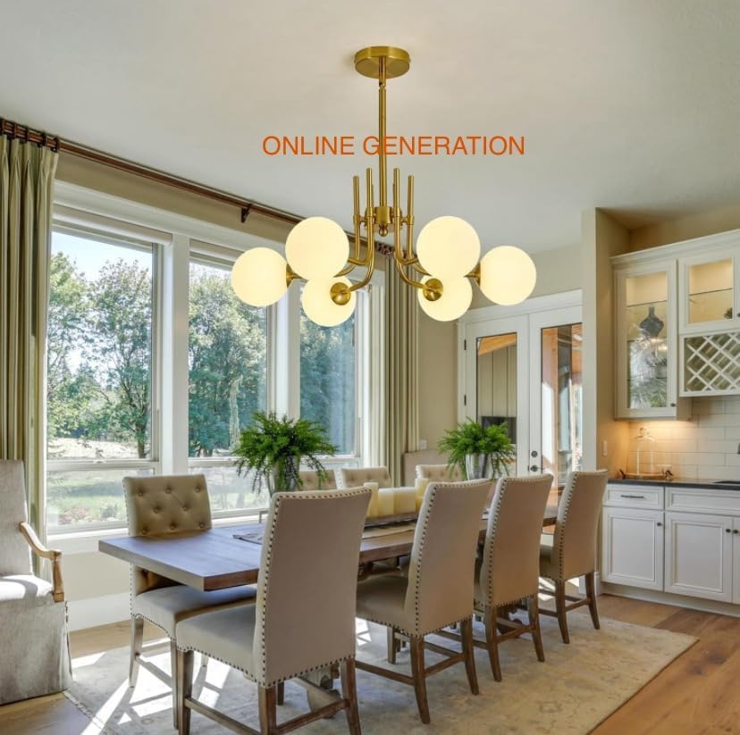 Image of Wall Lamp Chandelier Pendant Light, Home Decor for Bedroom, Living Room, Hallway, Cafe, Hotel, Restaurant (6 Light L Hanging LAMP with LED Bulb Pack of 1)