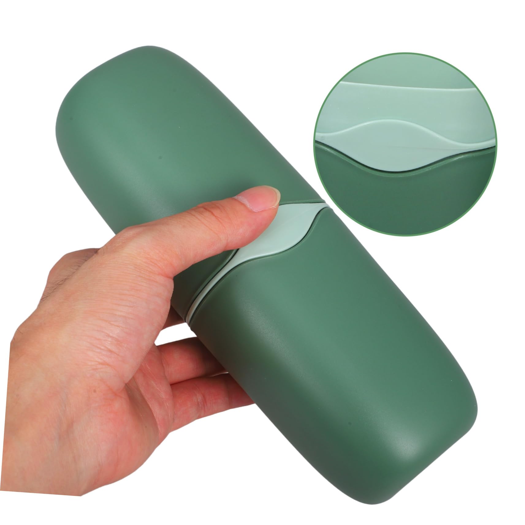 FRCOLOR 4pezzi Portaspazzolino Viaggio Multifunzione Organizer Per Spazzolino e Dentifricio Design Compatto e Portatile Per Viaggi Campeggio e Uso Domestico Matcha