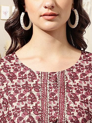 Image of MIRCHI FASHION Women's Straight Fit Fancy Rayon Jaipuri Foil Printed Kurta Set with Plazzo Pant
