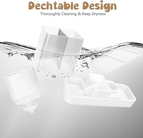 Miniatura 7 de Alimentador automático para gatos y dispensador de agua, 2 en 1, dispensador de alimentos para mascotas por gravedad y dispensador de agua,