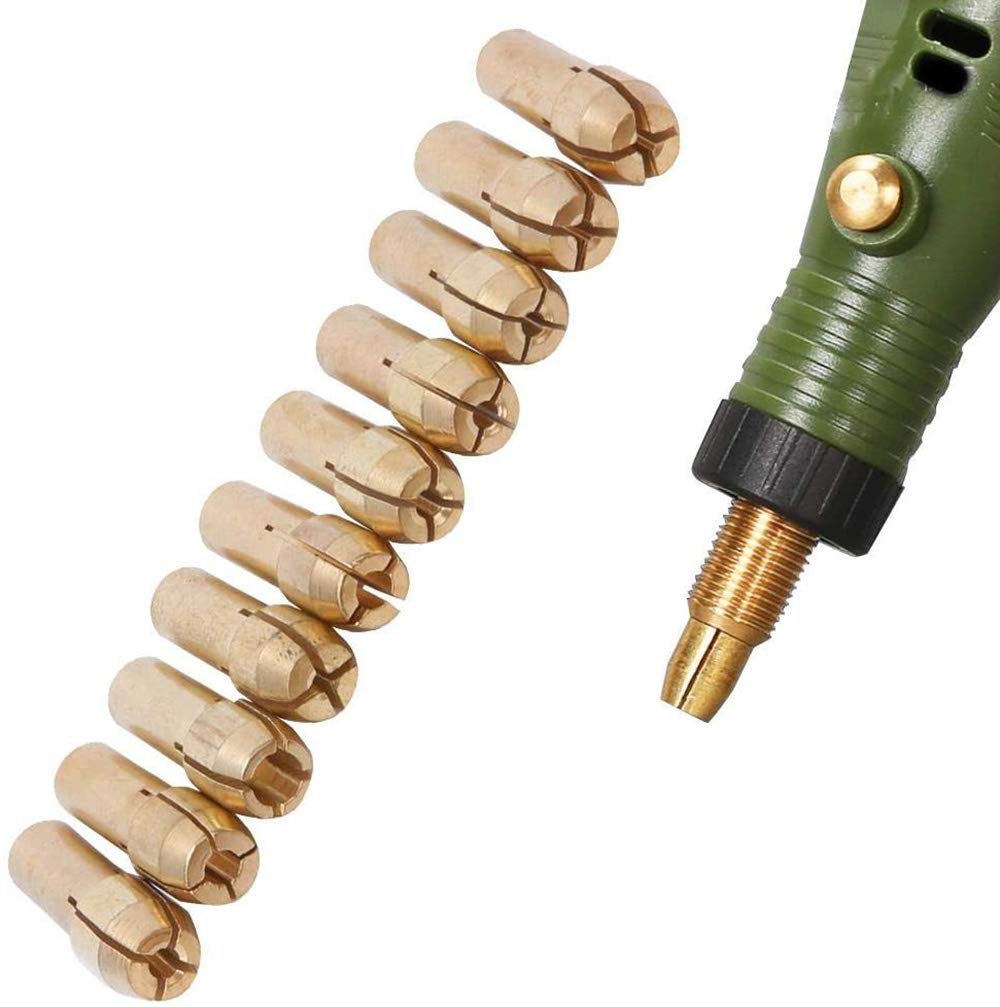 20 pezzi di precisione in ottone trapano mandrino 0.5-3.2mm ottone pinza trapano adatto per utensili rotativi Dremel raccogliere portautensili trapano elettrico rettifica