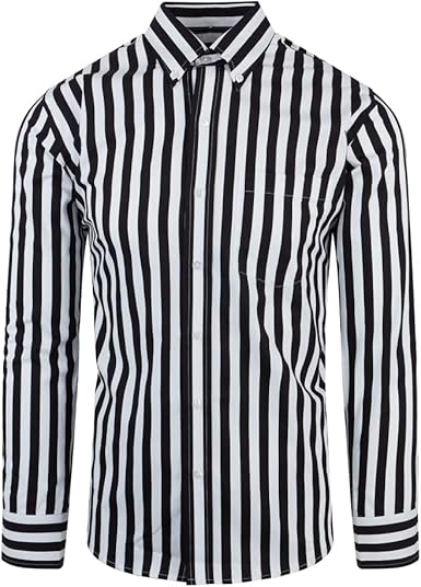 Black and white striped button shirt Clearance