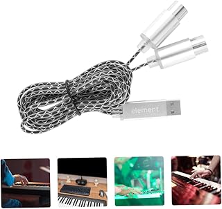 SUPVOX Midi to USB Cable Electronic Organ Music Editing Line Electronic Drum Midi Cable USB Piano Keyboard Computer Adapter PC Keyboard 5 Pin Midi to USB Keyboard Musical Keyboard USB