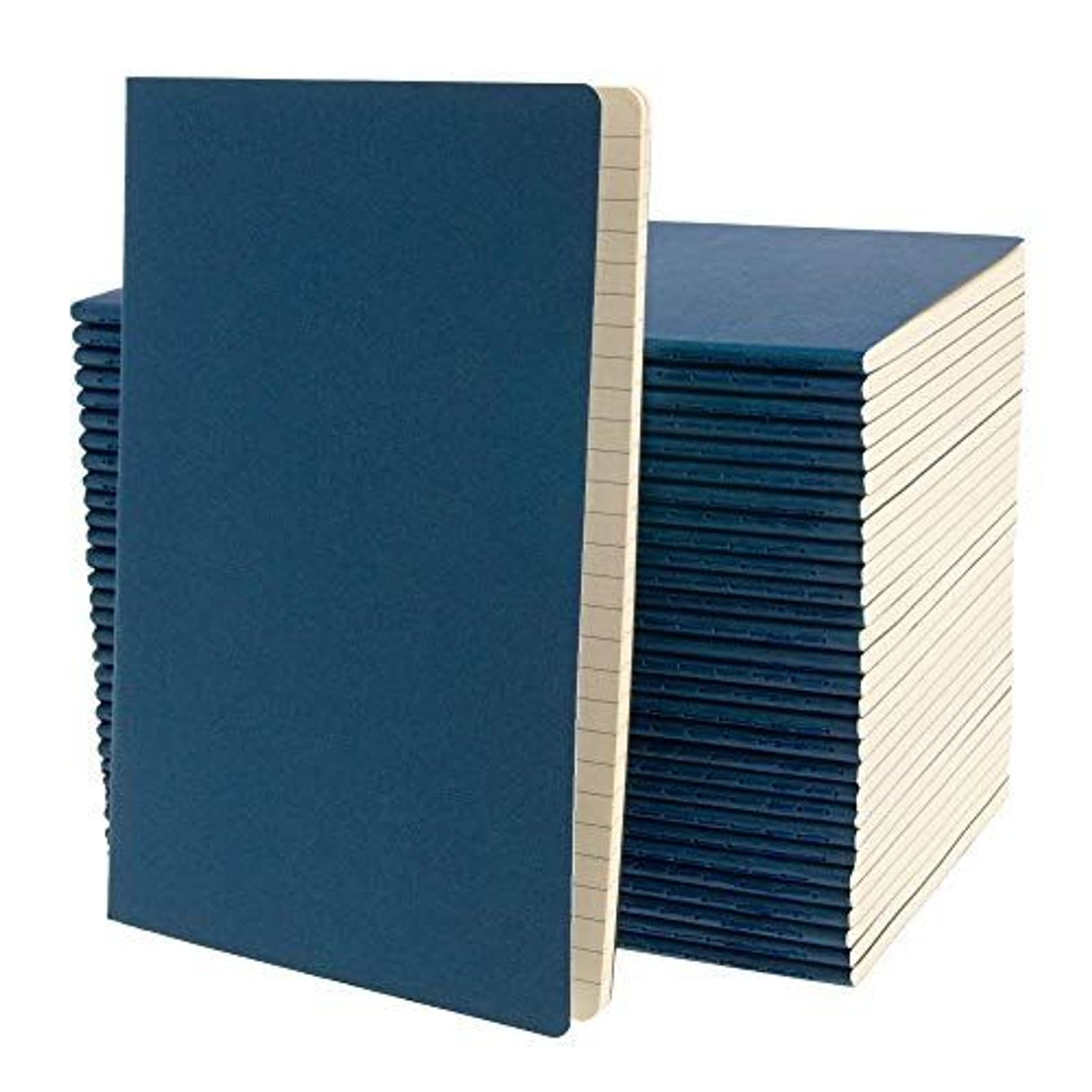 Simply Genius (30 Pack) Travel Journal, Travelers Notebook Set: Softcover Journals to Write in for Women, Journal for Men, Writing Journal Notebook Lined, 92pg Ruled, 5.5” x 8.3”, Navy