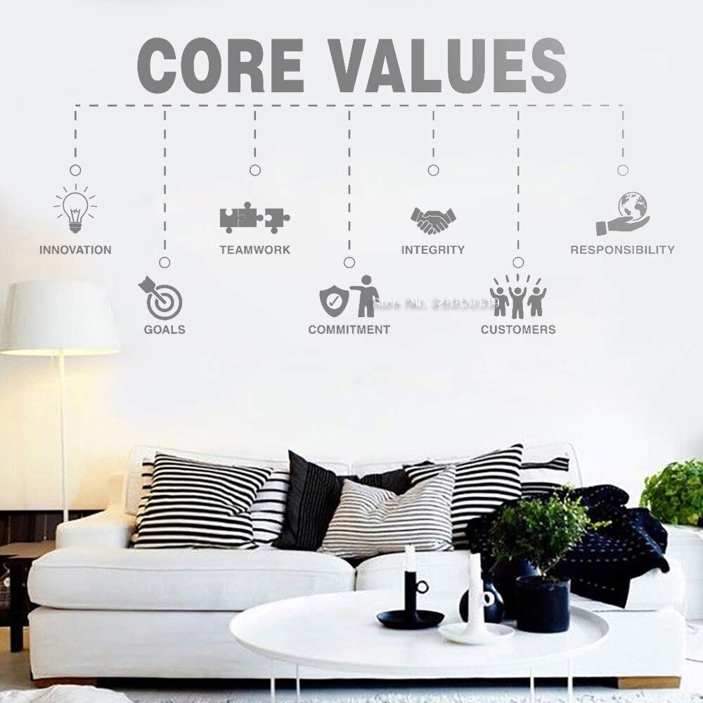 Gadgets Wrap Core Values Graphics Office Wall Decor Decal Motivational Wall Stickers