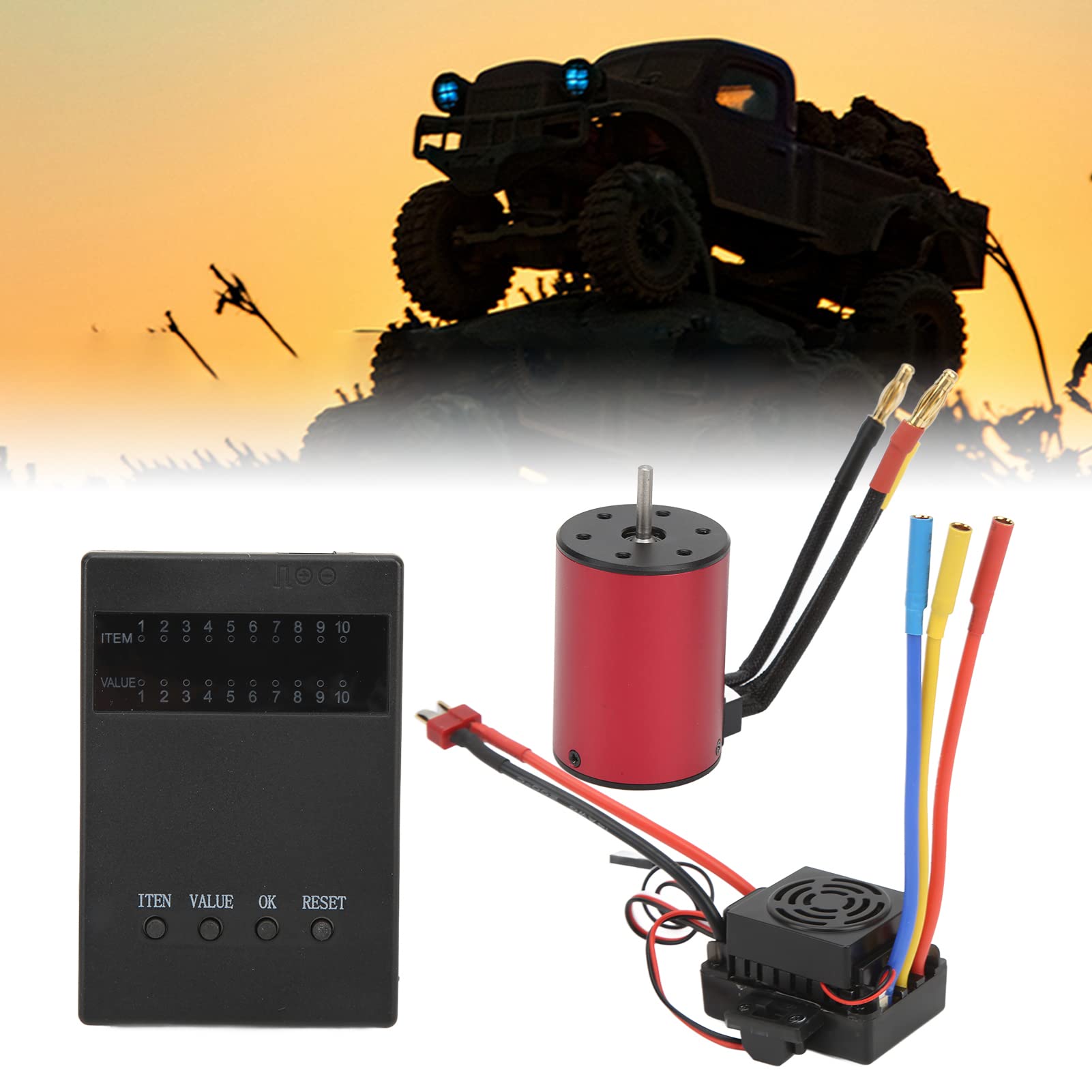 Changor S3650 3100KV Bezszczotkowy Silnik Wodoodporny + 60A Bezszczotkowy Zestaw ESC do Samochodu 1/10 RC - Wysokowydajny Stop Aluminium