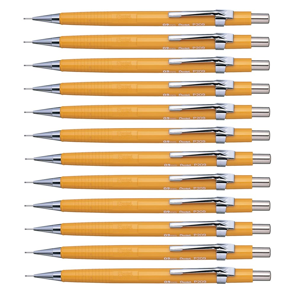 P209 series mechanical pencil,Orange, 0.9mm lead, 1 box of 12 pencils