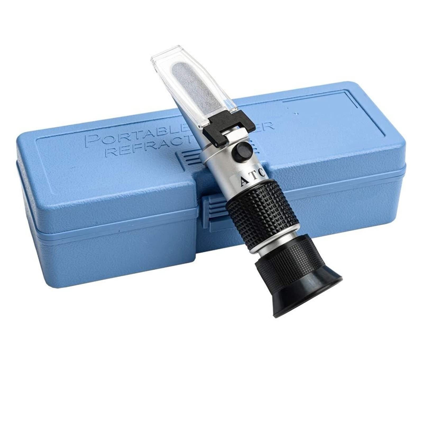 PROPFE Réfractomètre Réfractomètre d'eau de mer ATC 0-10% Salinité 1.000-1.070 Salinomètre d'eau de mer à gravité spécifique de sel pour Aquarium (Couleur : avec boîtier en Plastique)