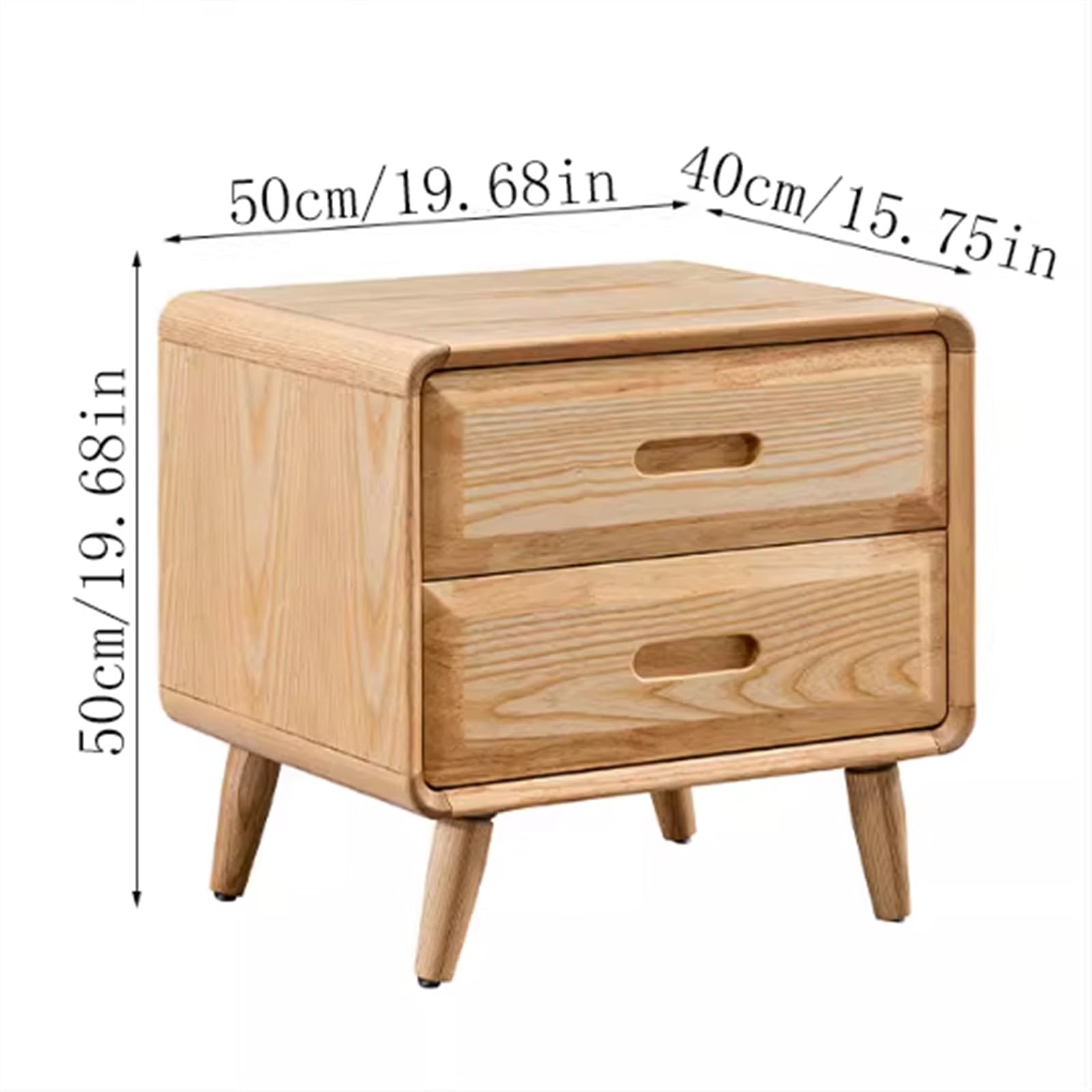 Versatile Comodino quadrato minimalista legno con doppio cassetto