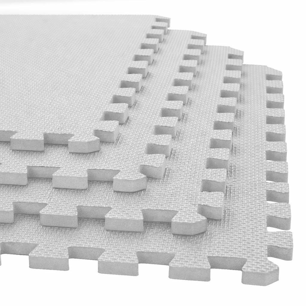 Lightweight Interlocking Foam Floor Mat Tiles, Portable Non-Slip EVA Puzzle Mats, Shock Absorbing Exercise Flooring for Home Gym, Kids Play Area, Easy Storage Solution (10 pcs)-image-23