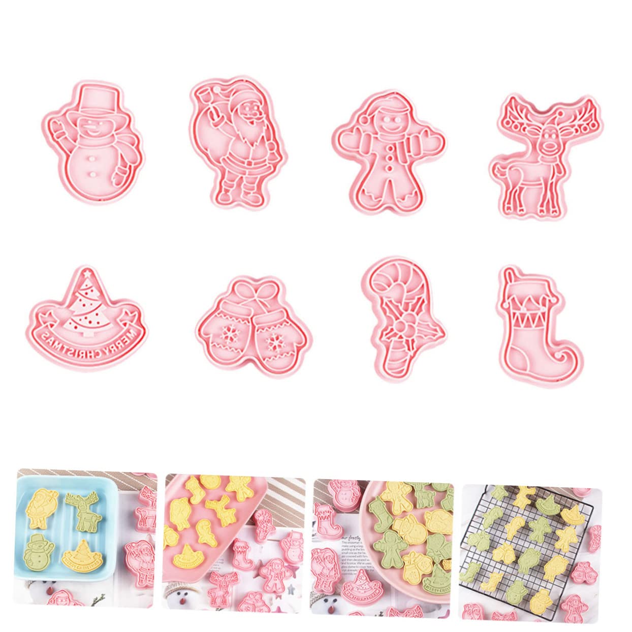 Cabilock 5 Juegos Molde De Galletas Decoraciones De Pastel De Galletas Equipo Navidad Pequeños Cortadores De Galletas Oro Cortador De Galletas De Caldero Día Festivo Rosa Páginas 8 Uds * 5