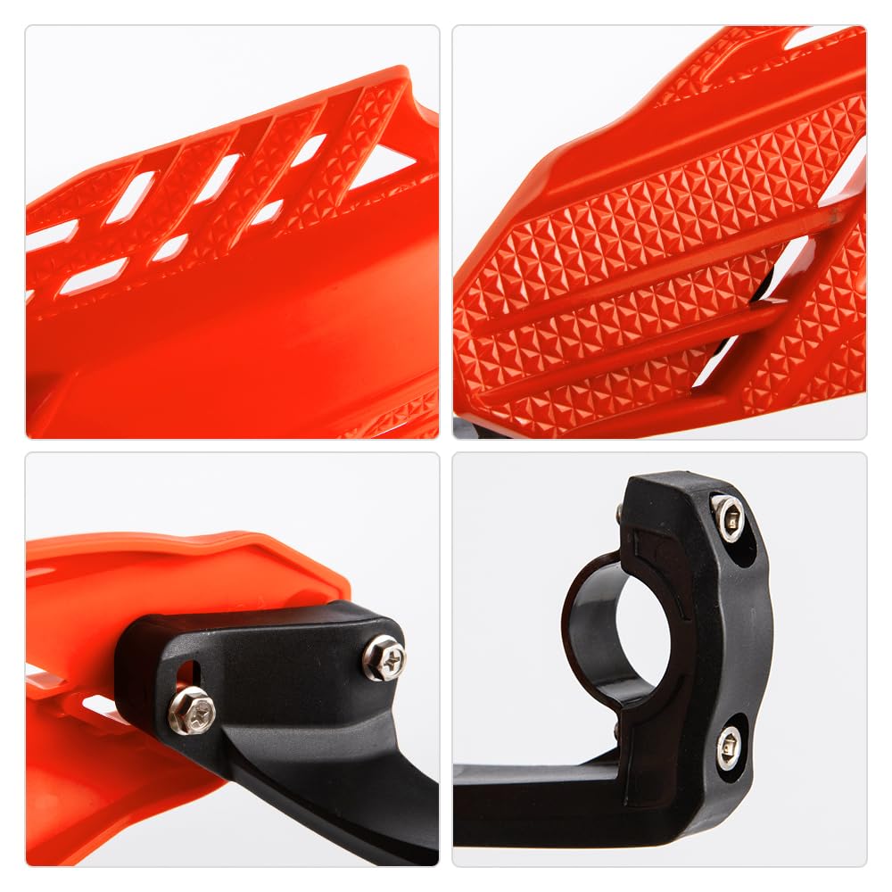 Protège-mains moto pour motos tout-terrain pour 22 mm 25 mm 28 mm protege mains moto avec protection pour les mains pour motos tout-terrain Compatible avec quads bobbers choppers (Orange)