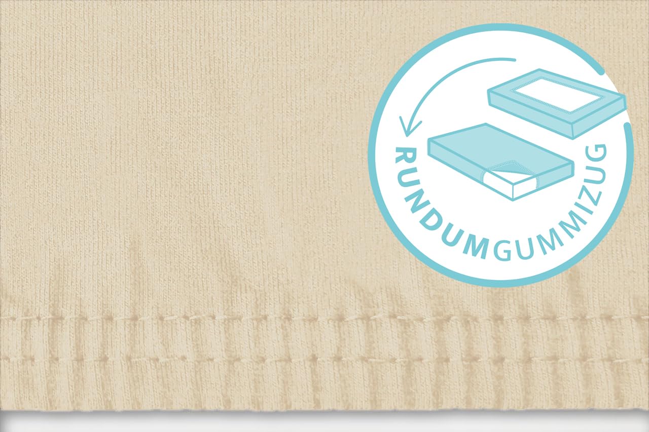 3-teiliges Set für Wohnmobile oder Wohnwagen, Spannbettlaken Heckbett - Single-Jersey - 97% Baumwolle, 3% Elastan - Größe 70x190 cm - 85x210 cm (2X) + 35x130-50x145 (beige) von Castejo