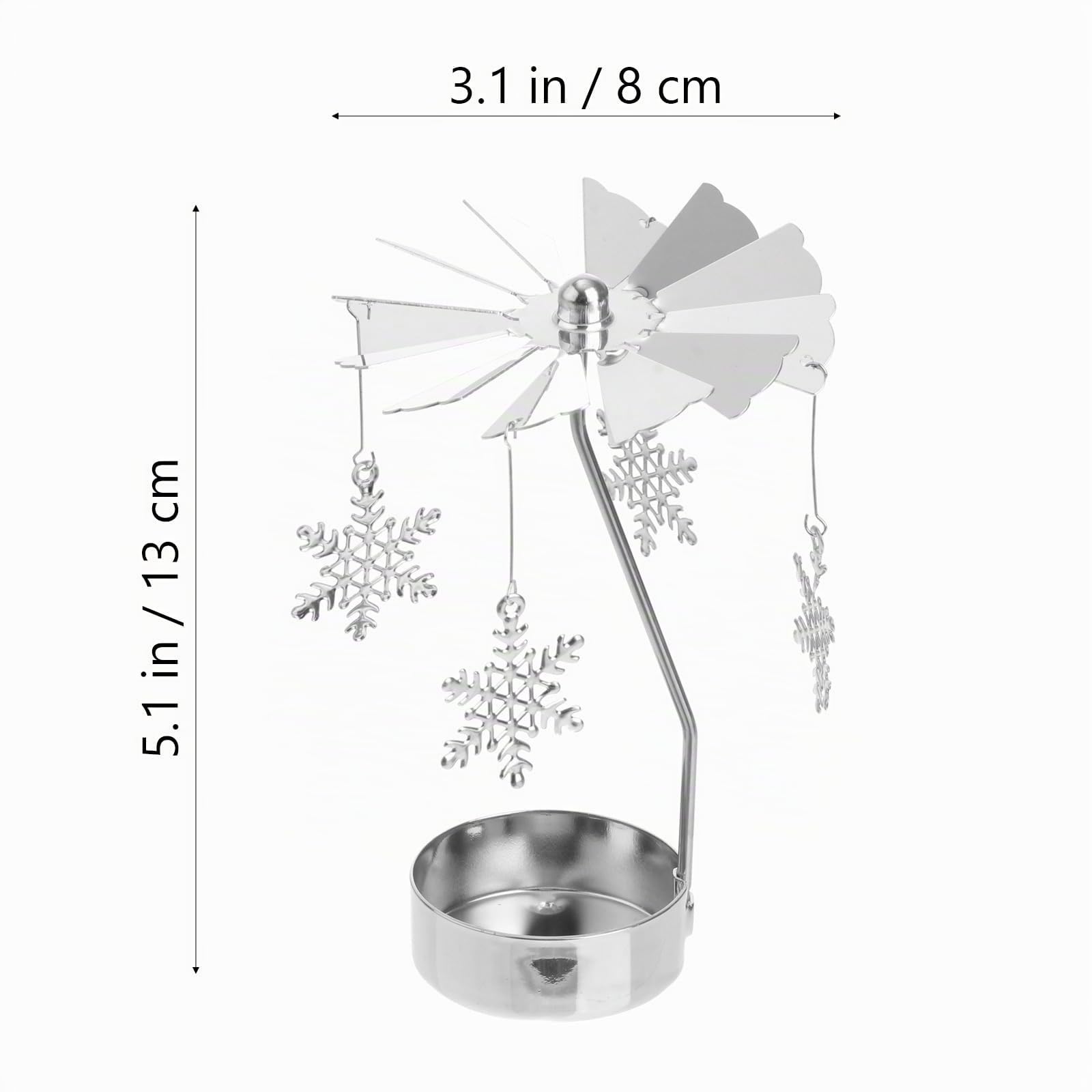 Amosfun Bougeoir Rotatif en MéTal Carrousel pour Bougie DéCoration De Table Romantique Accessoire Bureau Salon Mariage 13X8X8Cm