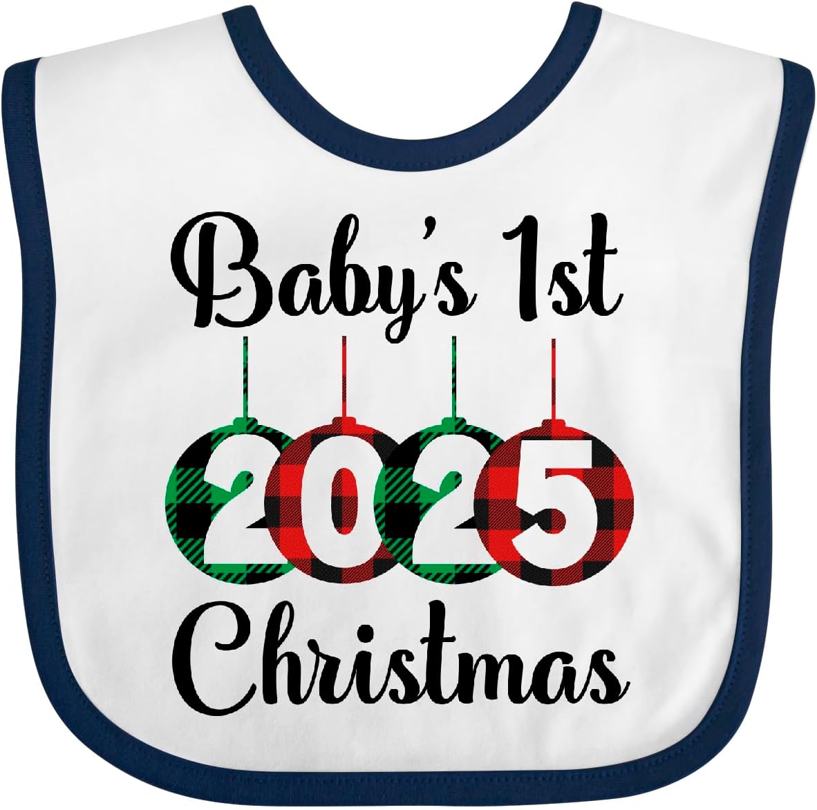 inktastic Babys 1st Christmas 2025 Baby Bib