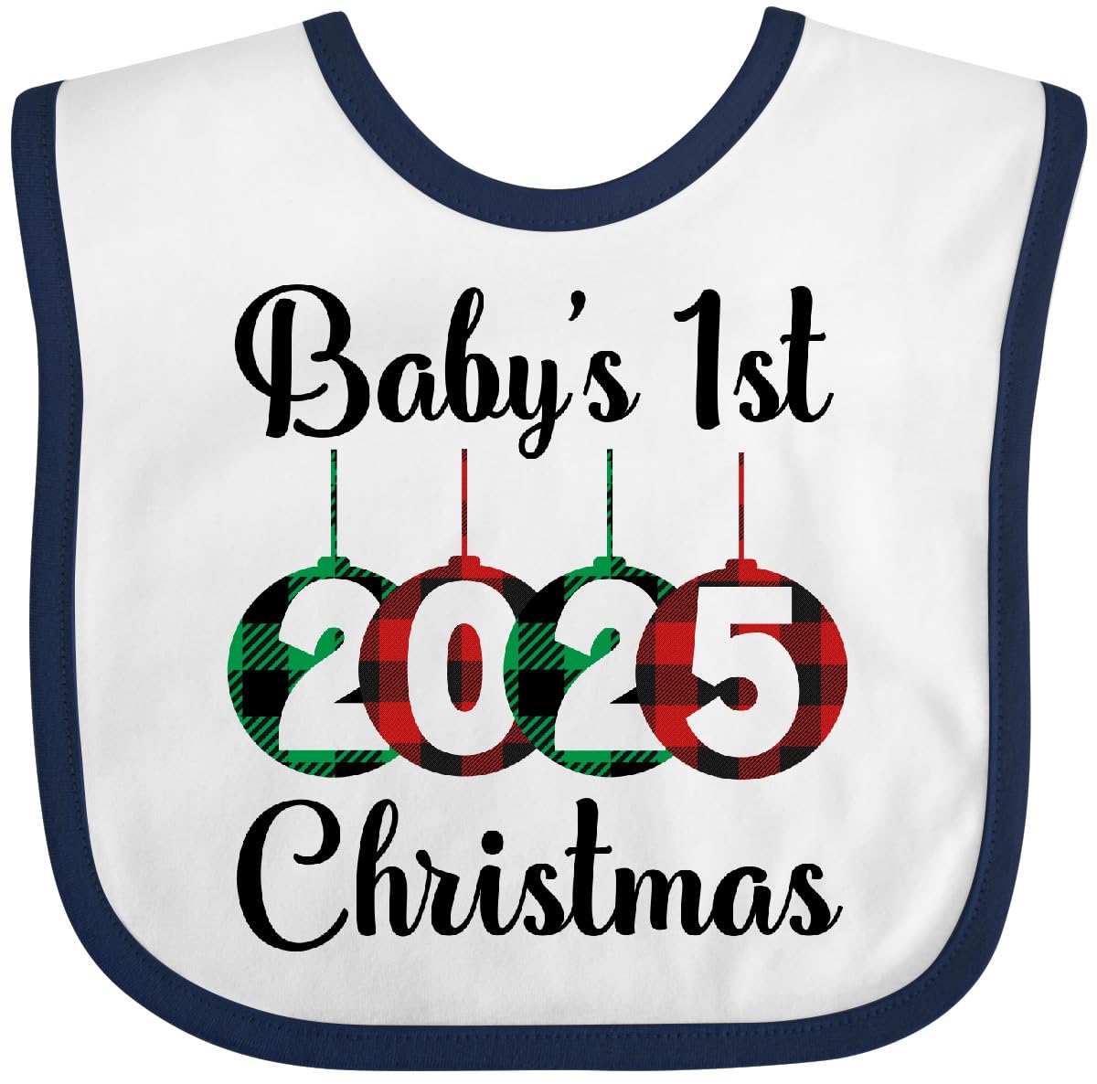 inktastic Babys 1st Christmas 2025 Baby Bib