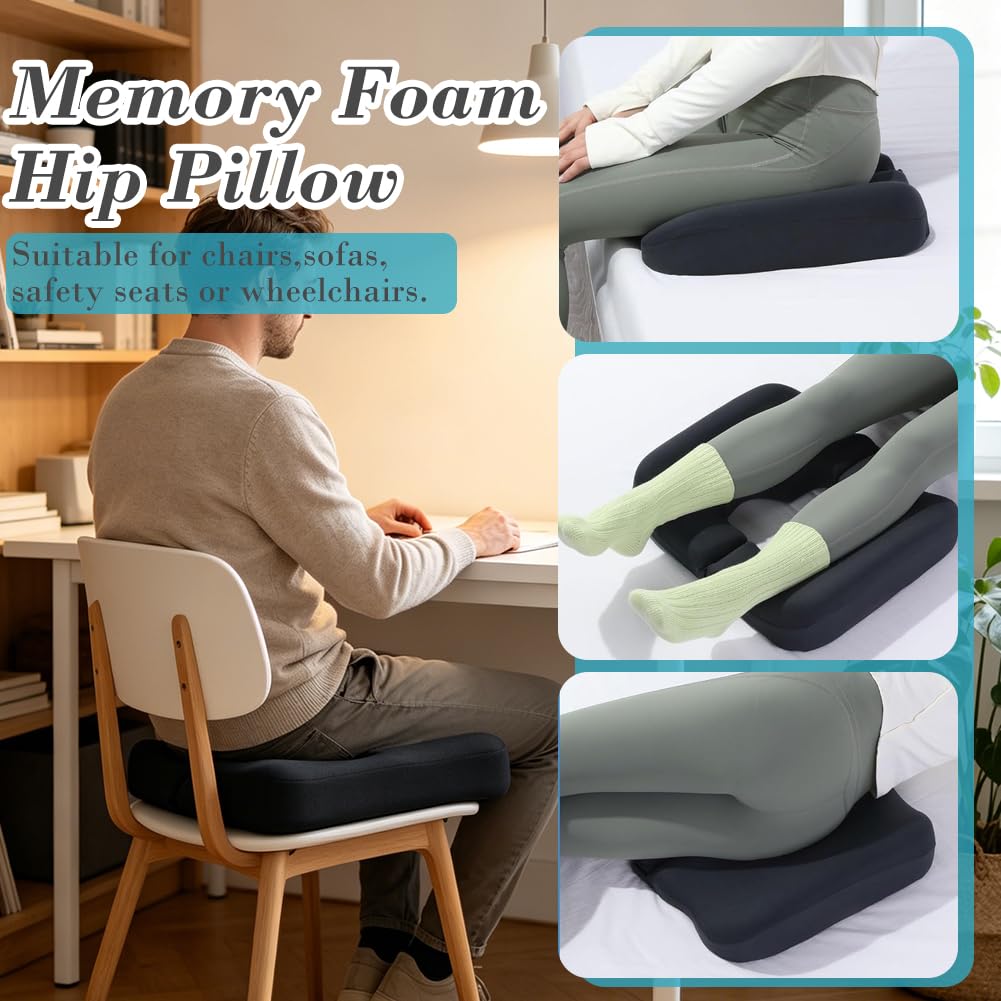 Cojín ortopédico de espuma viscoelástica con forma de T – Cojín ergonómico para el coxis para aliviar la presión para sentarse durante largos períodos de tiempo en la oficina, el coche, la