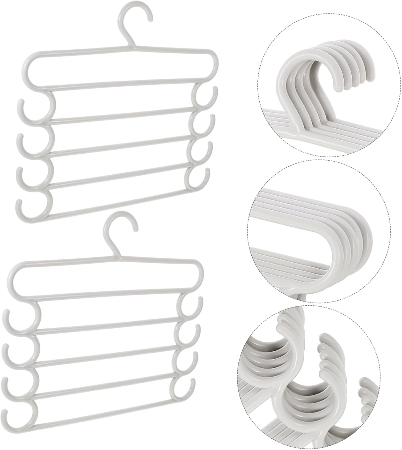 5pcs Clothes Storage Rack Space Saving Hangers for Pants Scarves Ties Wrinkle