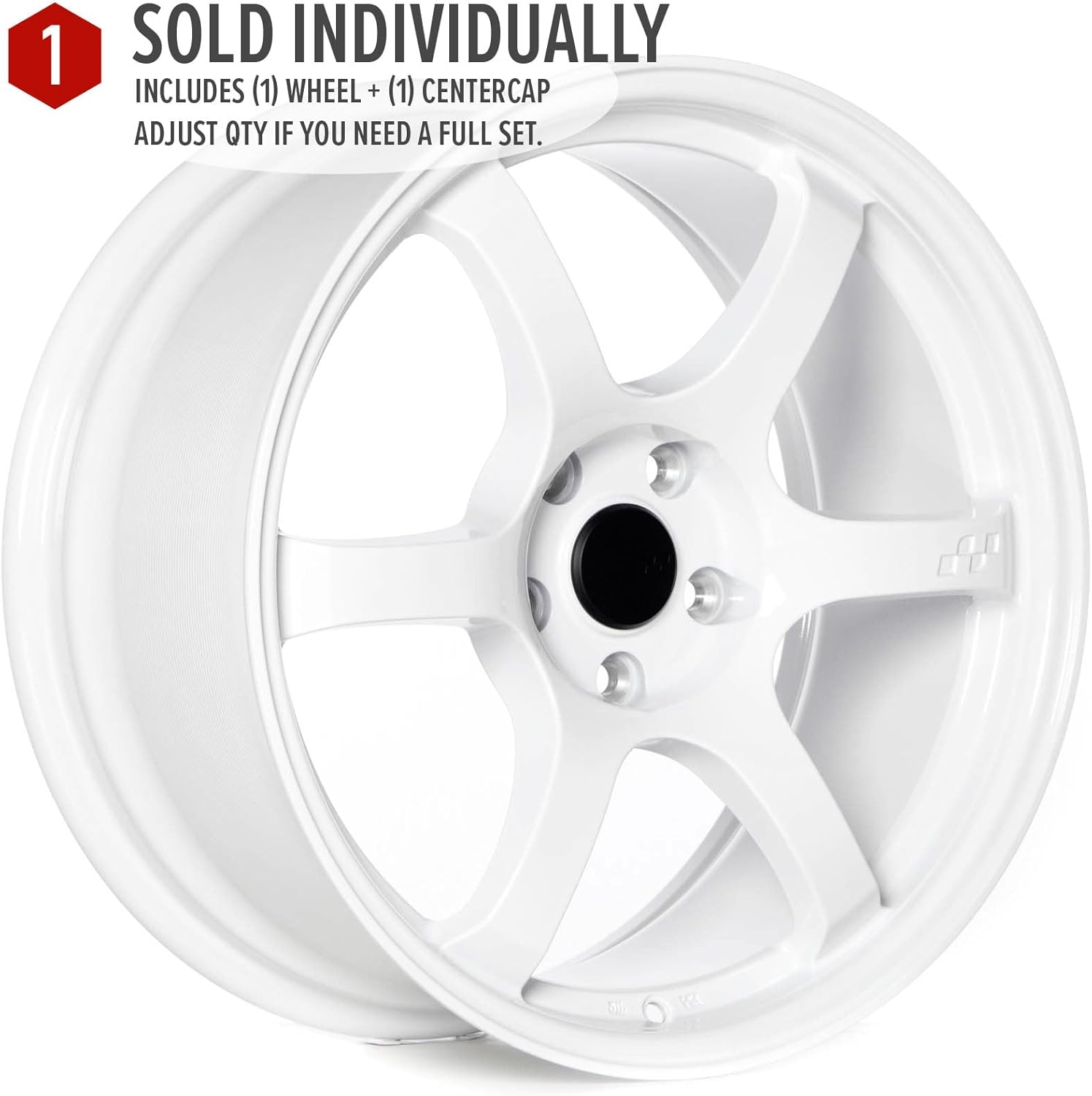 Circuit Performance CSF1 18x8.5 Gloss White 5x114.3 [+35mm] 57DR Style Compatible with Honda Accord Civic Toyota Camry etc
