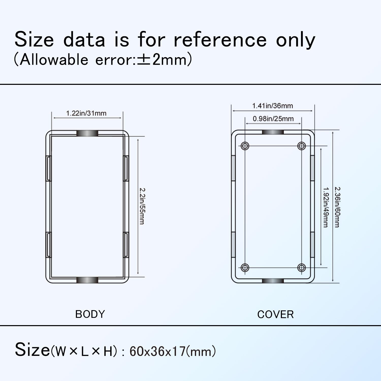 Project Box 8 Pieces Electrical Box Small Junction Box ABS Plastic Enclosure Power Electronic Case White 1.97" x 1.10" x 0.59"(50 x 28 x 15mm)