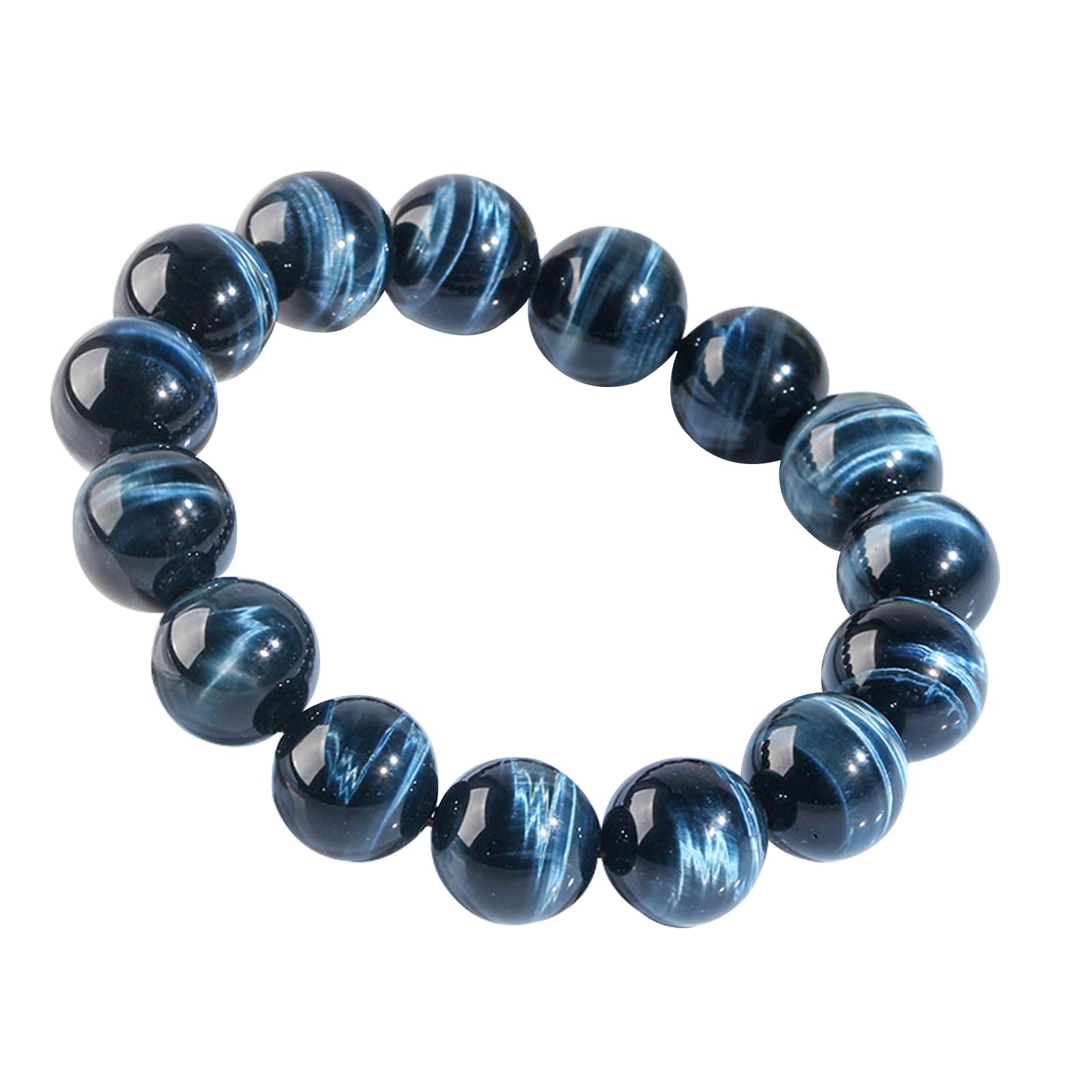 Pulsera de Cristal Natural de Grado 7A | Cuentas de Cuarzo con energía curativa | Pulsera elástica Artesanal para Mujeres, Hombres y Adolescentes,16mm