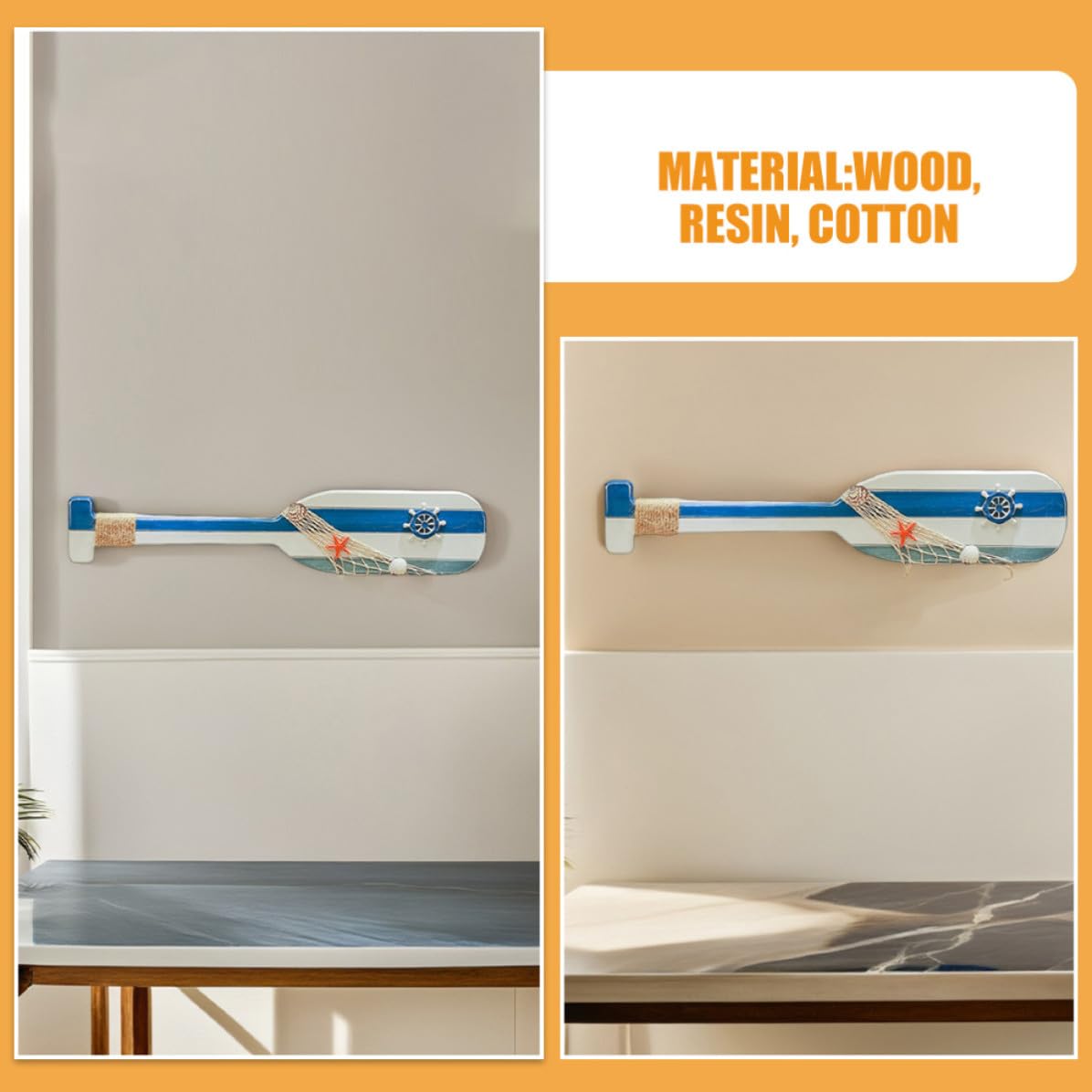 HANABASS Decorazioni Natalizie di Legno 2pezzi Atmosfera Estiva Paddle Decorativo in Legno Artigianale Stile Costiero Facile da Abbinare