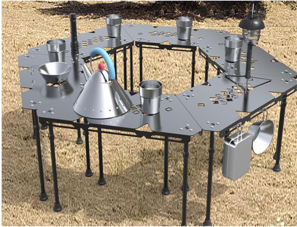 JSEIAJB Outdoor Folding Table Splicing Barbecue Aluminum Alloy Car Equipment Self Driving Picnic